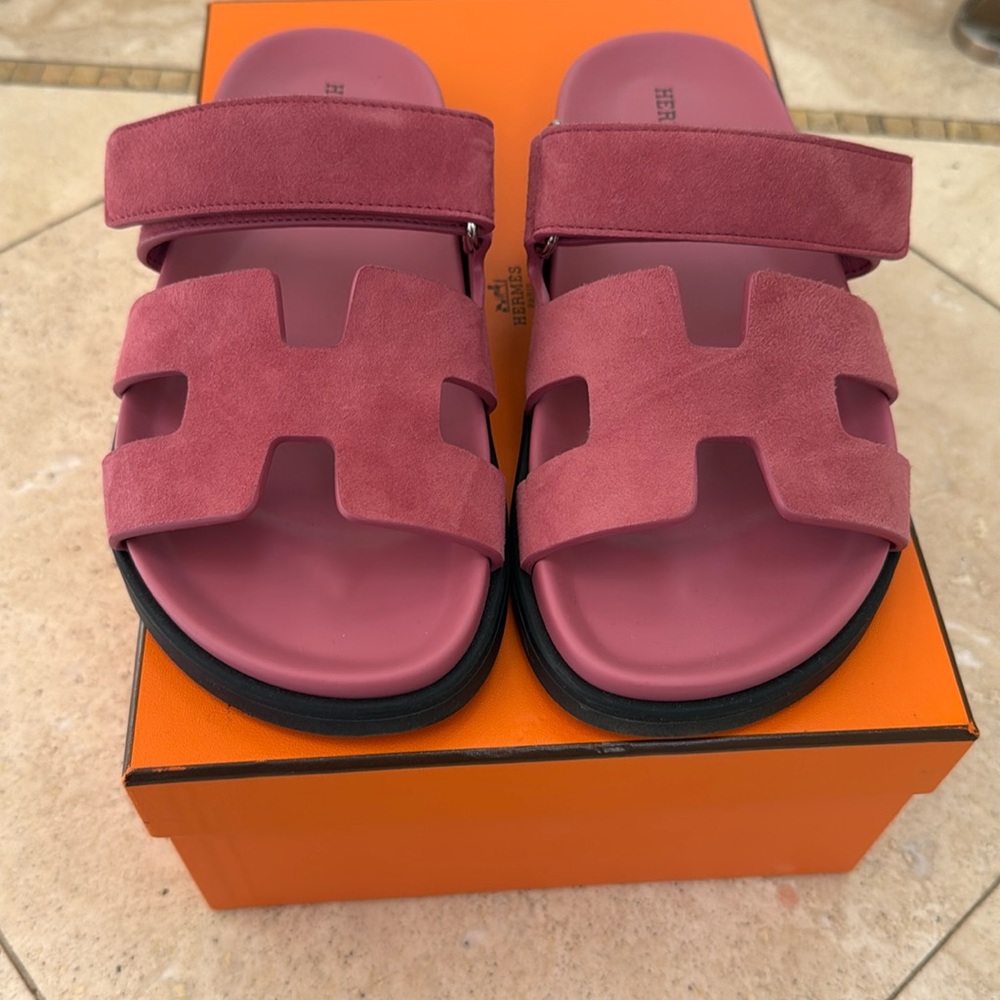 Hermes chypre sandal in pink size 36.5